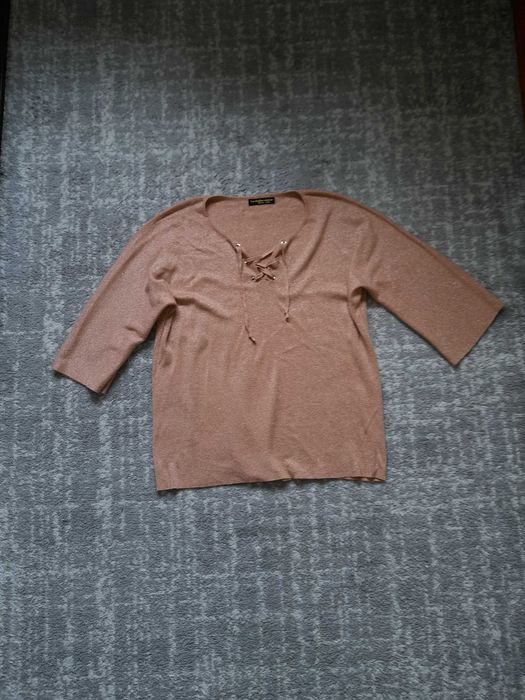 Sweterkowa bluzka z krótkim rękawem L/XL