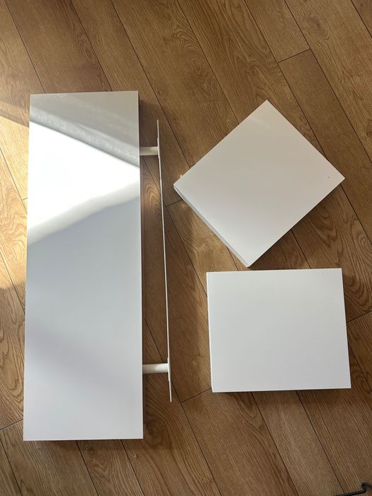 Ilea Lack półka biała zestaw 1 duza 80cm 2 małe 30 cm