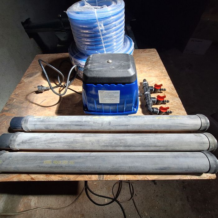 zestaw napowietrzający dmuchawa karp pstrąg jesiotr szambo