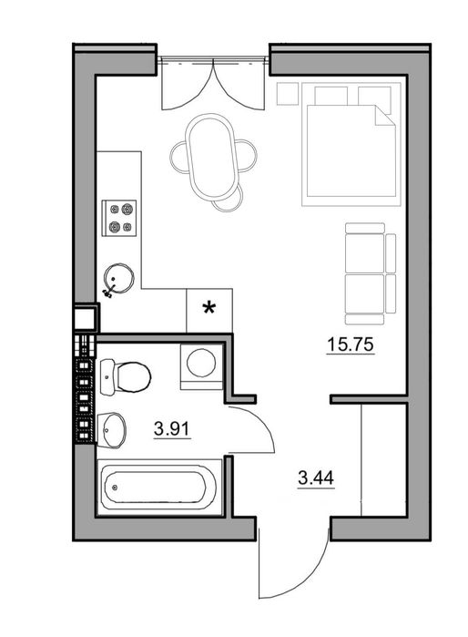 Смарт квартира 23м2 з документами, можна на ремонт!