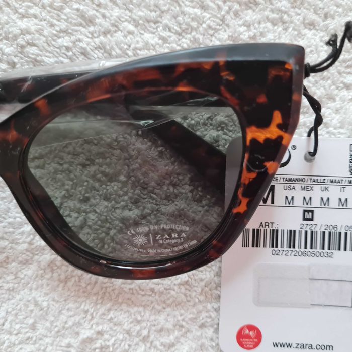 Okulary Zara przeciwsłoneczne typu kocie oczka nowe z metką
