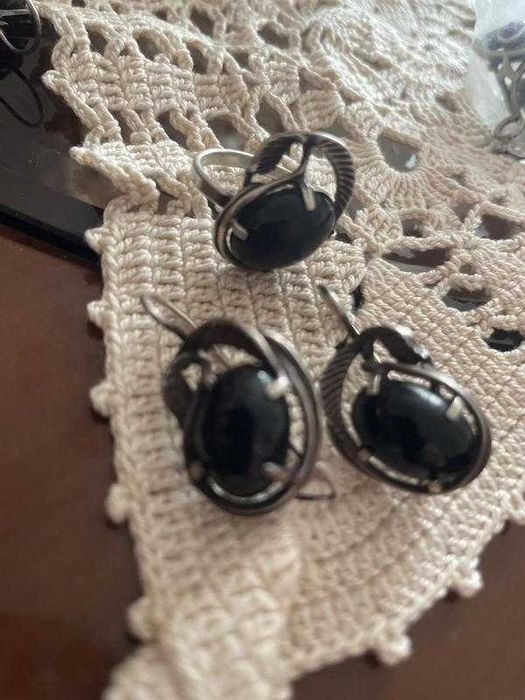 серьги кольцо серебро ссср