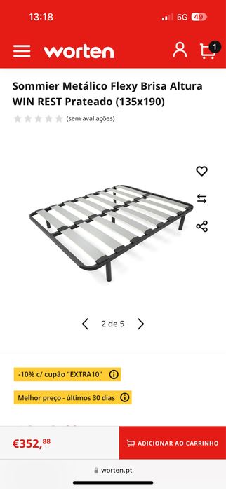 Cama casal 135x190 como nova