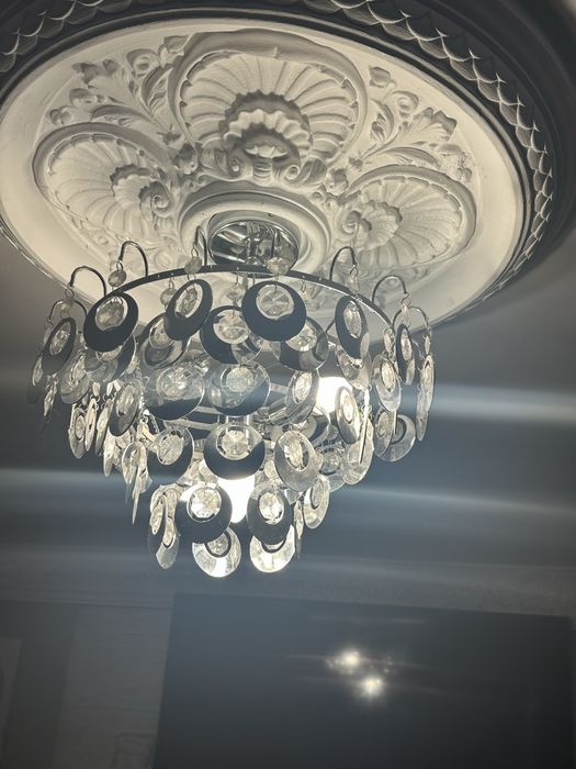 Żyrandol srebrny z kamieniami