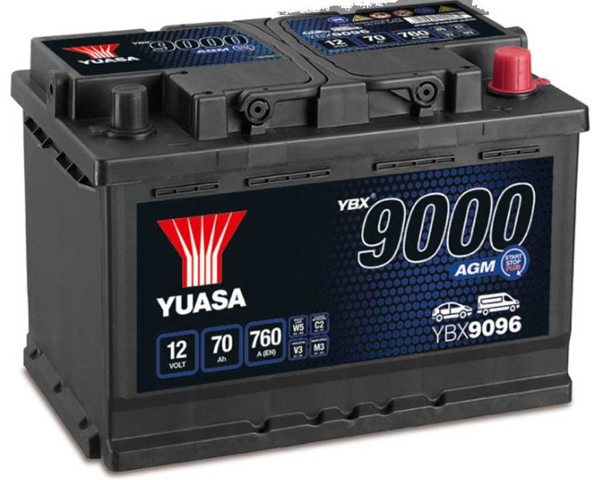 Akumulator YUASA YBX9096 AGM  70AH 760A Radom- wysyłka