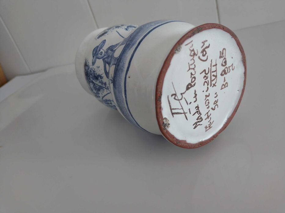 Porta canetas, artesanato alentejano antigo, barro/faiança vidrada.