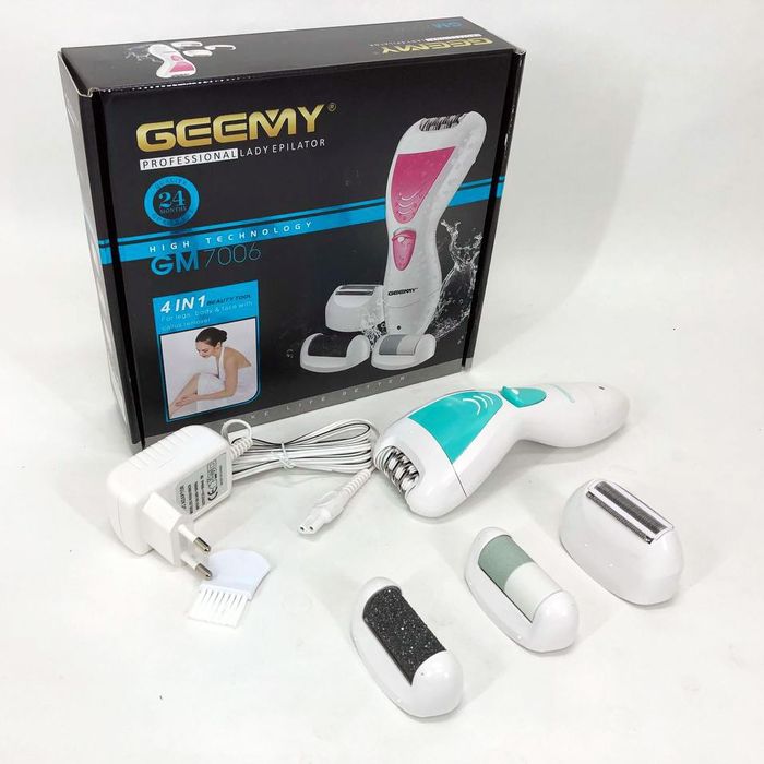 Епілятор Gemei GM-7006 4в1 - Професійний бездротовий епілятор бритва