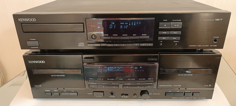 Дека Kenwood KX-W4080 и Kenwood  DP-1080 CD проигрыватель .