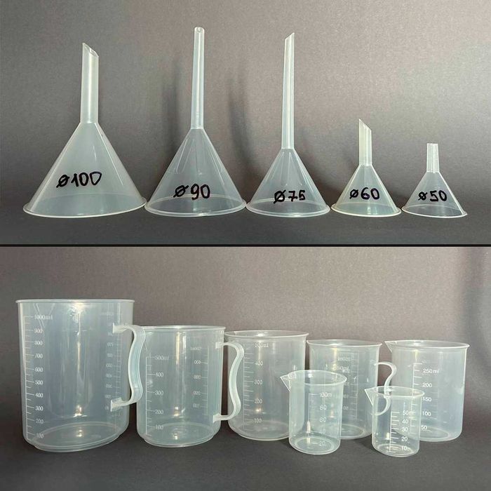 Лабораторний посуд, Лабораторная посуда (стекло, полипропилен, фарфор)