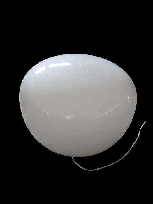 Candeeiro Vintage de Chão Acrilico Branco e Metal Anos 90 Ikea Jonisk