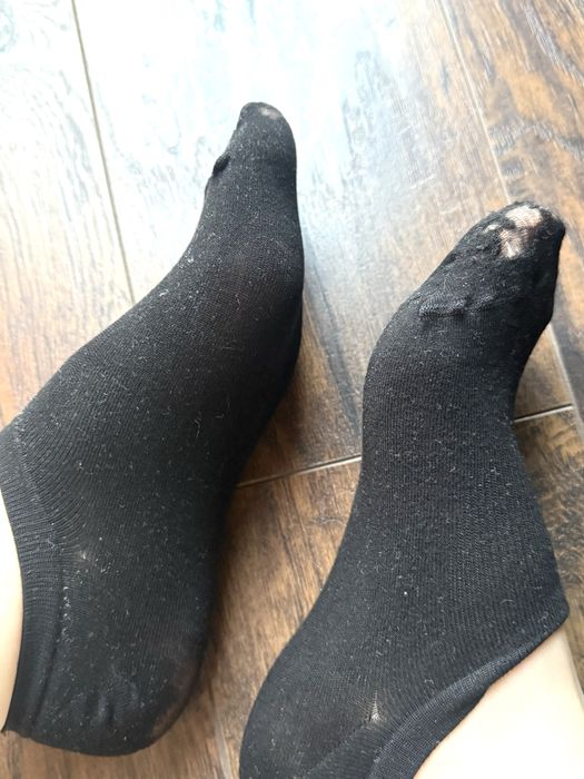 Używane czarne stopki stan zadowalający black skarpety skarpetki