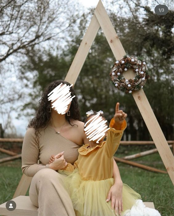 Arvore de Natal forma geométrica madeira para sessões de Natal