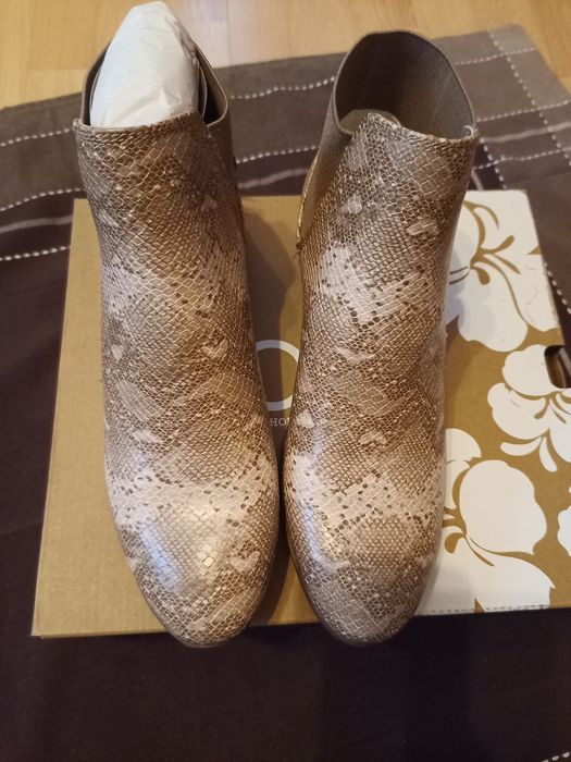 Wężowe Botki Roxy 38 wkładka 24,3 cm wsuwane