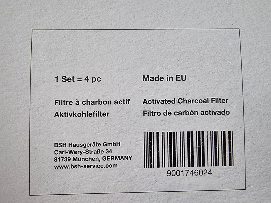 Filtros carvao Ativo placa indução Bosch