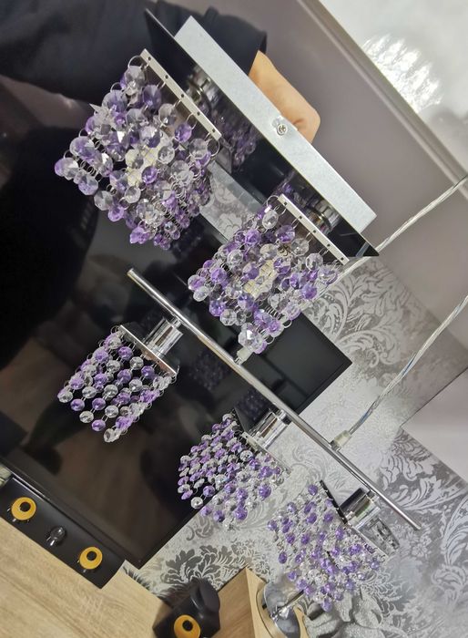 Komplet lamp w stylu glamour kryształki