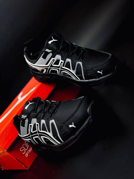 Мужские кроссовки пума черные стильные красовки puma black