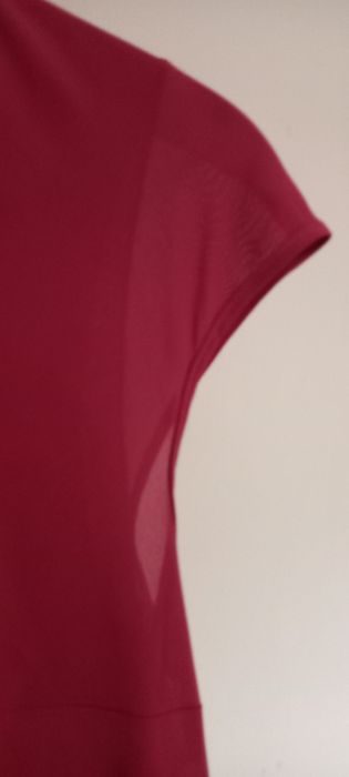 Sukienka ciemne bordo cegła z bolerkiem