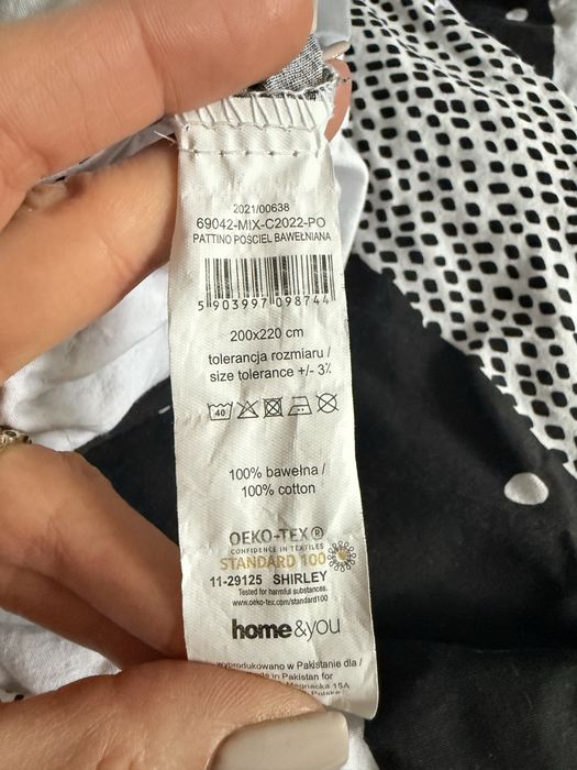 Home&you pattino posciel 200x220 bawelna 100% czarno-biala