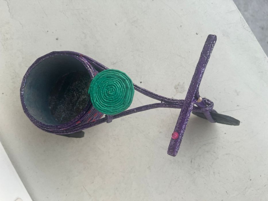 Rowerek z wikliny papierowej-rękodzieło.