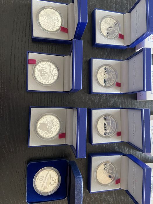 Colecão de moedas prata proof Mundial de futebol França 98