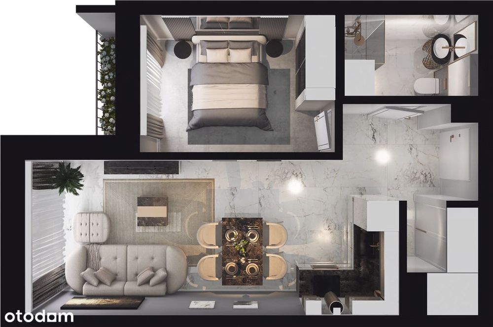 2-pokojowe mieszkanie 42m2 + balkon