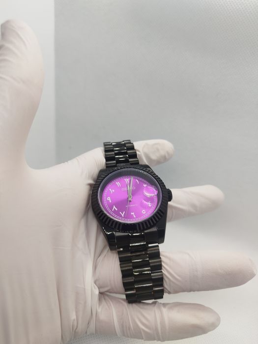 Seiko MOD Datejust Arabic Dark Purple