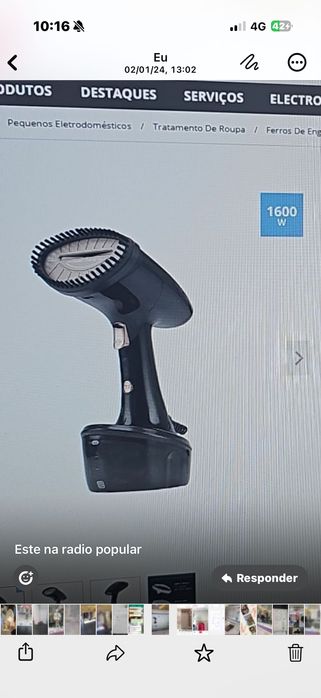 Ferro vertical a vapor