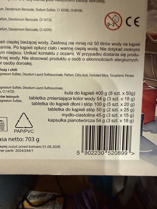 Kalendarz adwetnowy kule do kąpieli