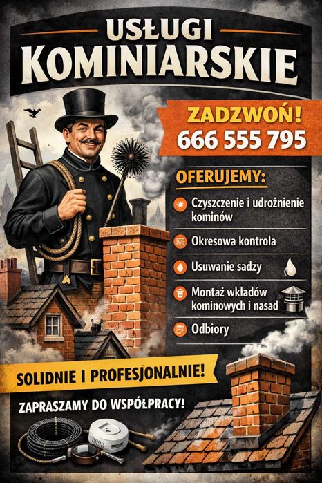 Kominiarz Suwałki okresowa kontrola i czyszczenie przewodów kominowych