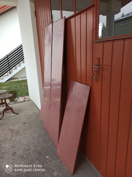 Blacha płaska, okuciowa, obróbki, kolor ceglasty RAL 8004, po budowie