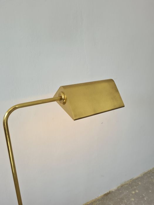 Vintage Włoska mosiężna lampa podłogowa Hollywood Regency Mid Century Modern