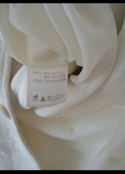 Płaszcz ślubny S XS ecru śmietankowy płaszczyk dla panny młodej