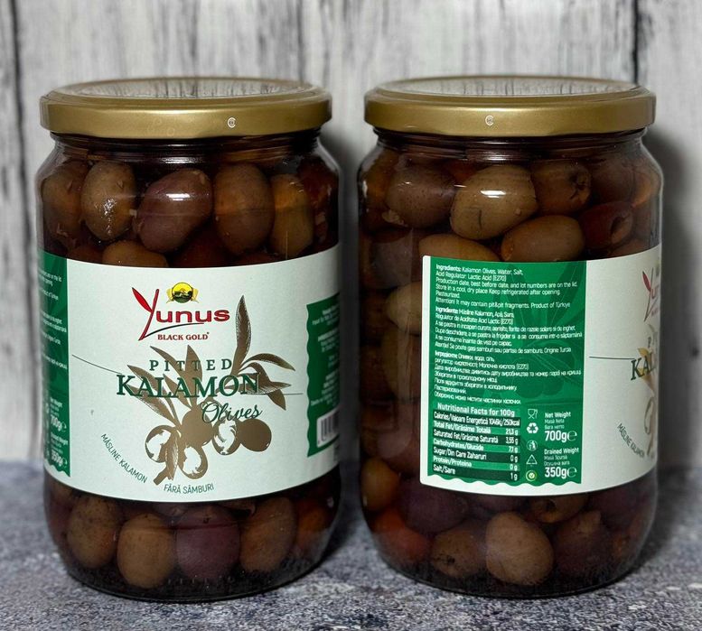 Оливки Каламата Yunus мариновані  700 грам б/к та з/к