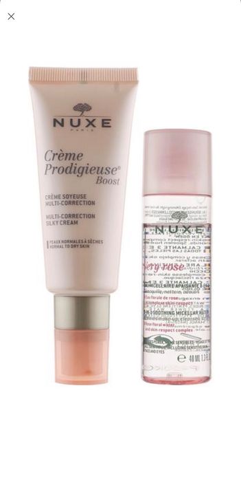 Nuxe Prodigieuse Boost face set (гель-крем 40ml + міцелярна вода 40ml) для нормальної і сухої шкіри, France