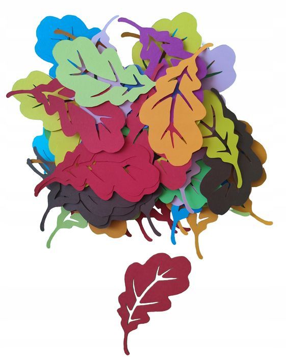 Dekoracja jesienna Na Okno Gazetkę Jesień Liść 9 Pakiet 10x5,5cm - 40s