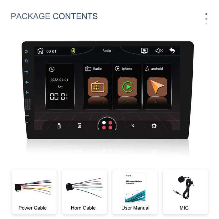 Rádio 9 Polegadas c/ CarPlay & Android Auto Sem Fios, Bluetooth e USB