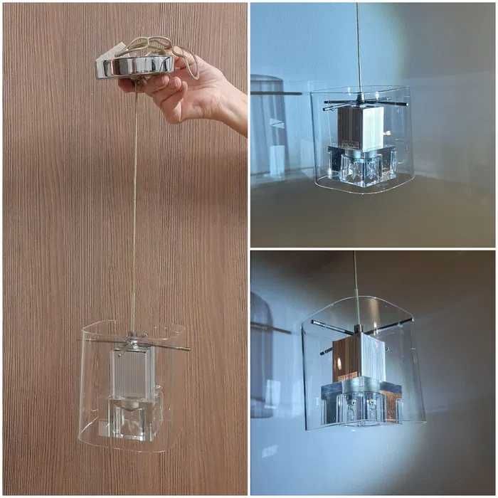 Lampa light prestige szklana szkło wisząca przezroczysta transparentna