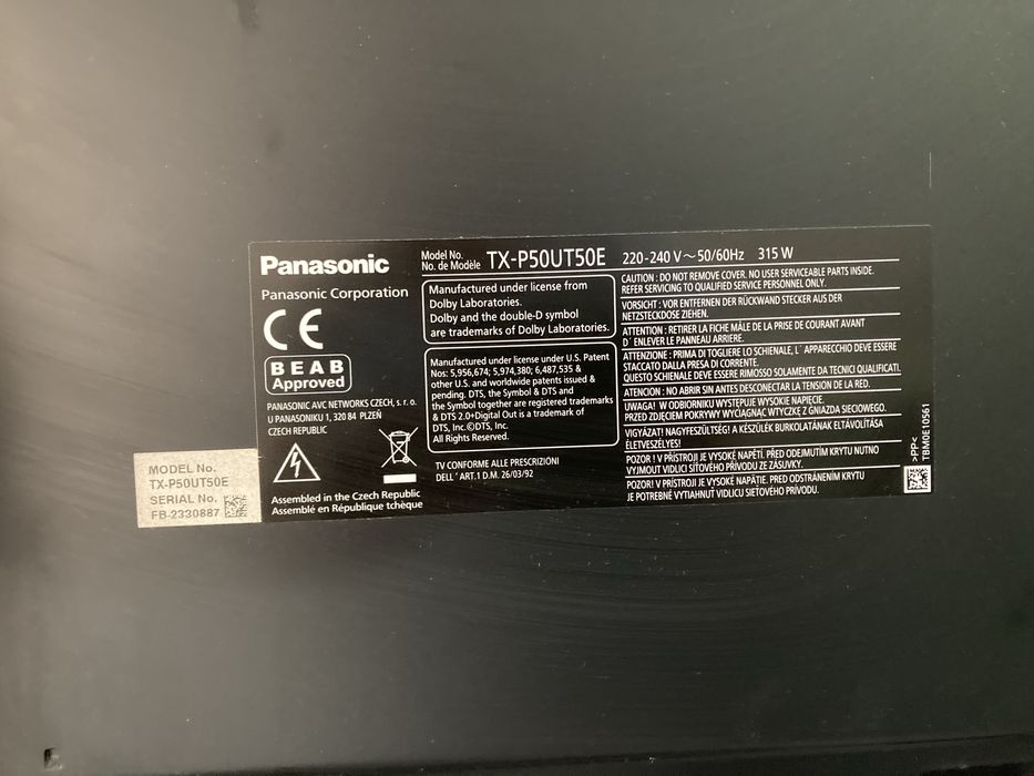 Panasonic TX-P50UT50E