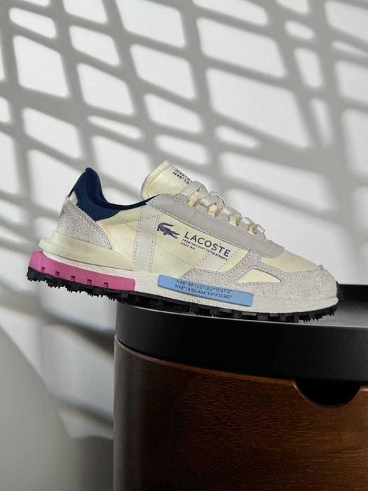 Хіт продаж жіночі кросівки Lacoste Elite Active Beige Grey Pink