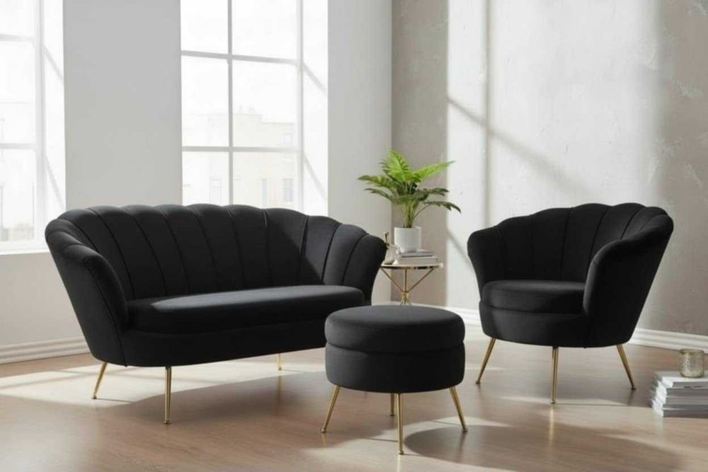 Zestaw Muszelka do salonu, biura, pokoju Fotel Kanapa Sofa Puf