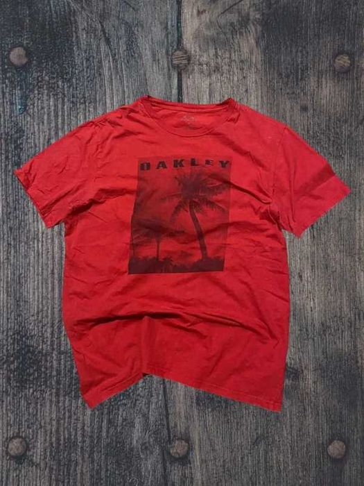 Koszulka męska z grafiką Oakley y2k print czerwony M L Red
