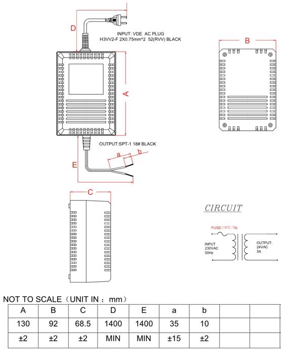 Блок живлення TEAC-66-243000V,AC230V,AC24V3A