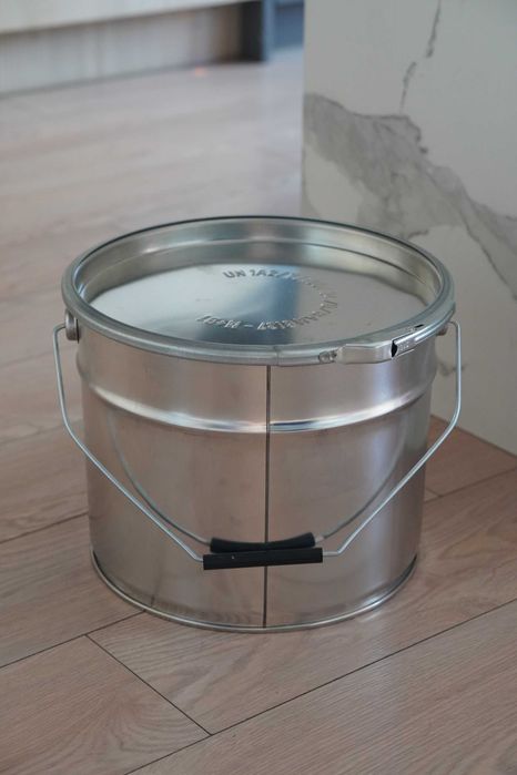 Wiadro metalowe 10L + POKRYWA + OBEJMA + uchwyt – komplet, separator