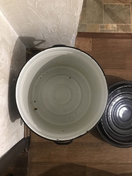 Кастрюля емалированная 40л черная