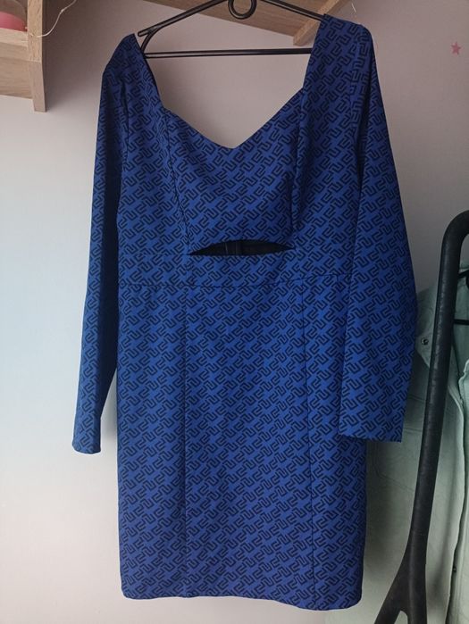 Mohito rozmiar 42 XL chabrowa sukienka długi rękaw