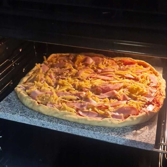 Kamień do Pizzy 36x38 cm Łopatka Granitowy do Pieczenia Grilla Deska