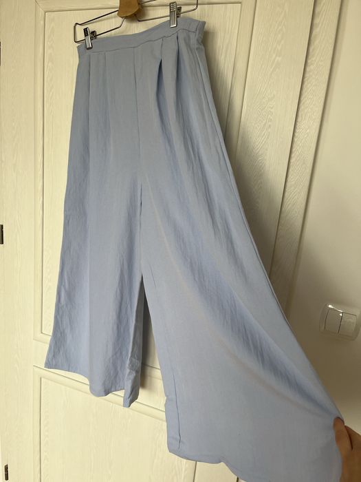 włoskie przepięne spodnie baby blue one size wiskoza naturalny skład