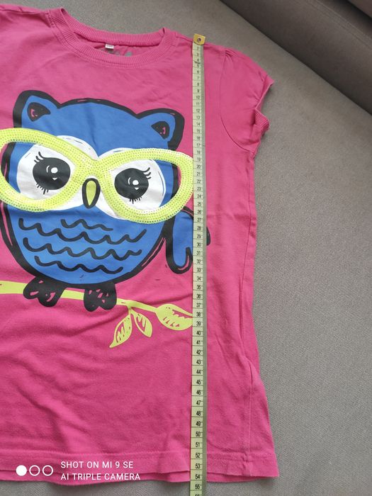 Koszulka T-shirt 140/146 różowa z nadrukiem