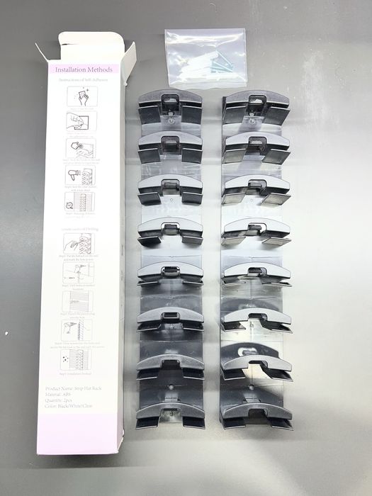 Organizador / Suporte de Parede para Bonés (Pack de 2) - Preto