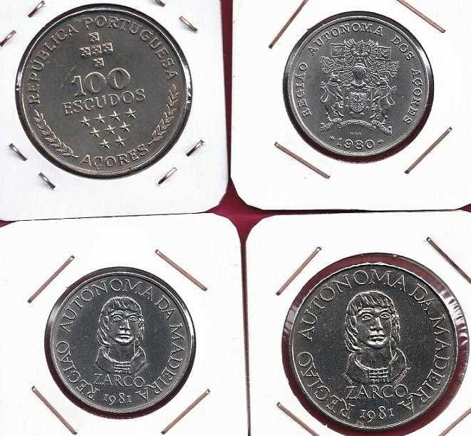 MOEDAS COMEMORATIVAS  AÇORES  E MADEIRA  NIQUEL NOVAS